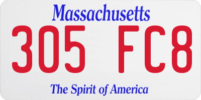 MA license plate 305FC8