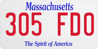 MA license plate 305FD0