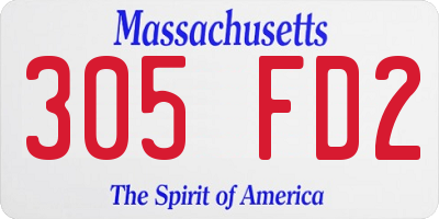 MA license plate 305FD2