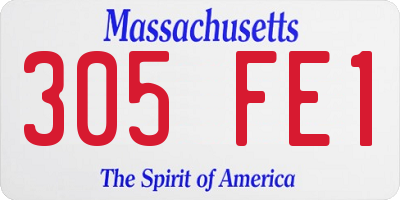 MA license plate 305FE1