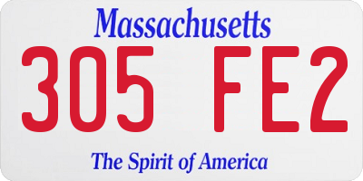 MA license plate 305FE2
