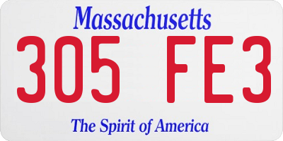 MA license plate 305FE3