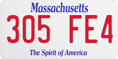 MA license plate 305FE4