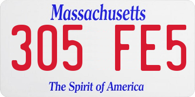 MA license plate 305FE5