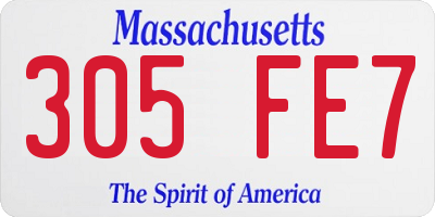 MA license plate 305FE7