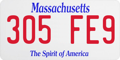 MA license plate 305FE9