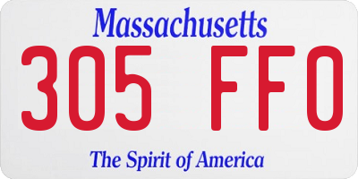 MA license plate 305FF0