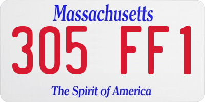 MA license plate 305FF1