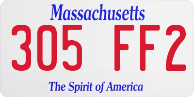MA license plate 305FF2