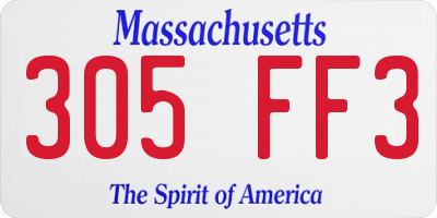 MA license plate 305FF3