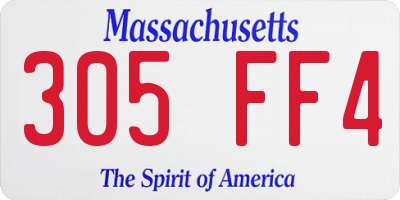 MA license plate 305FF4