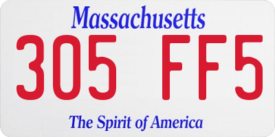 MA license plate 305FF5