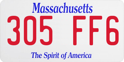 MA license plate 305FF6