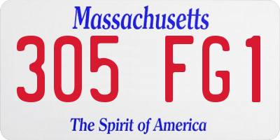 MA license plate 305FG1