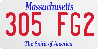 MA license plate 305FG2