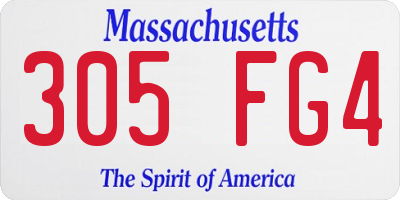 MA license plate 305FG4