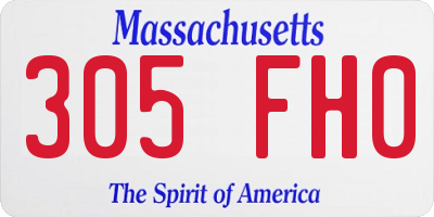 MA license plate 305FH0