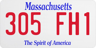 MA license plate 305FH1