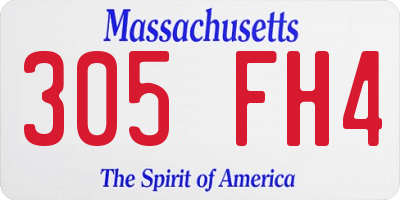 MA license plate 305FH4