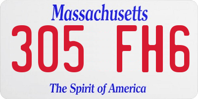 MA license plate 305FH6