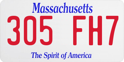 MA license plate 305FH7