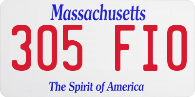 MA license plate 305FI0