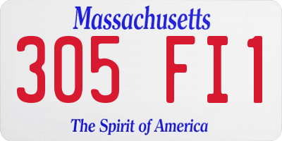 MA license plate 305FI1