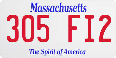 MA license plate 305FI2