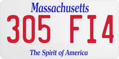 MA license plate 305FI4