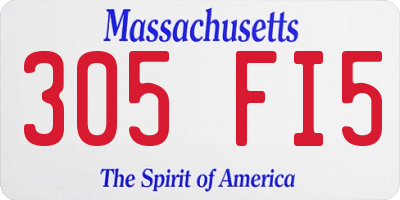 MA license plate 305FI5