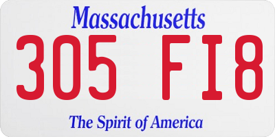 MA license plate 305FI8