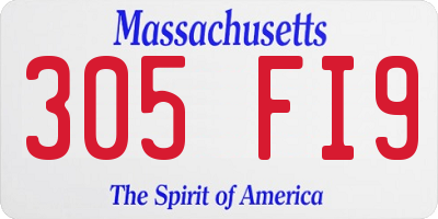 MA license plate 305FI9
