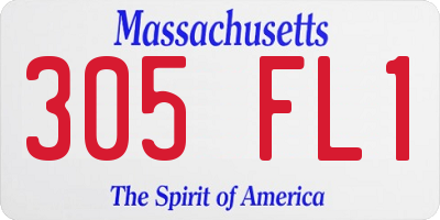 MA license plate 305FL1