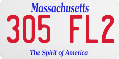 MA license plate 305FL2