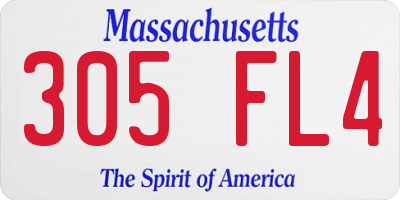 MA license plate 305FL4
