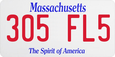 MA license plate 305FL5