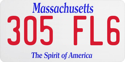 MA license plate 305FL6