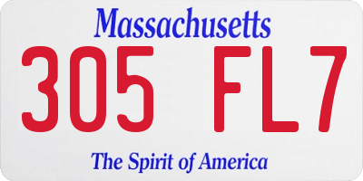 MA license plate 305FL7
