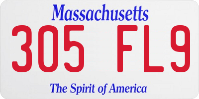 MA license plate 305FL9
