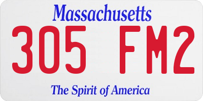 MA license plate 305FM2