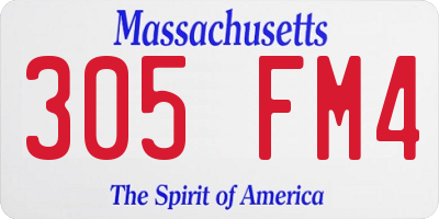 MA license plate 305FM4