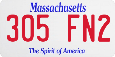 MA license plate 305FN2