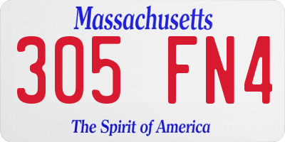 MA license plate 305FN4