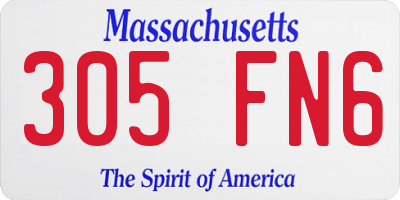 MA license plate 305FN6