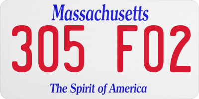 MA license plate 305FO2