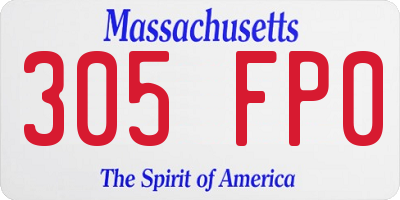 MA license plate 305FP0