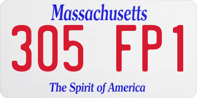 MA license plate 305FP1