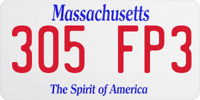MA license plate 305FP3