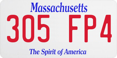 MA license plate 305FP4