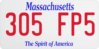 MA license plate 305FP5